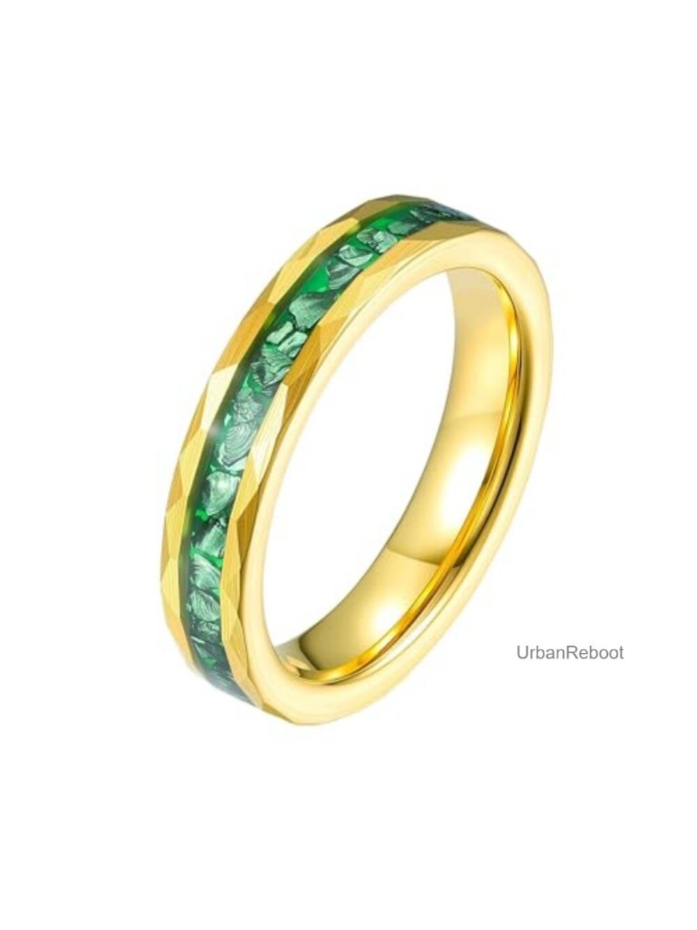 Tungsten Wedding Band Ring 14K Gold Plated Eternity Ring Womens
